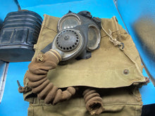 Load image into Gallery viewer, Original WW2 Dated Canadian Army Soldier&#39;s Gas Mask in named bag
