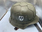 Reproduction WW2 German Double Decal SS Helmet with Chicken Wire - Size 68cm - The Militaria Shop