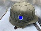 Reproduction WW2 German Double Decal SS Helmet with Chicken Wire - Size 68cm - The Militaria Shop