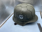 Reproduction WW2 German Double Decal SS Helmet with Chicken Wire - Size 68cm - The Militaria Shop