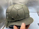 Reproduction WW2 German Double Decal SS Helmet with Chicken Wire - Size 68cm - The Militaria Shop