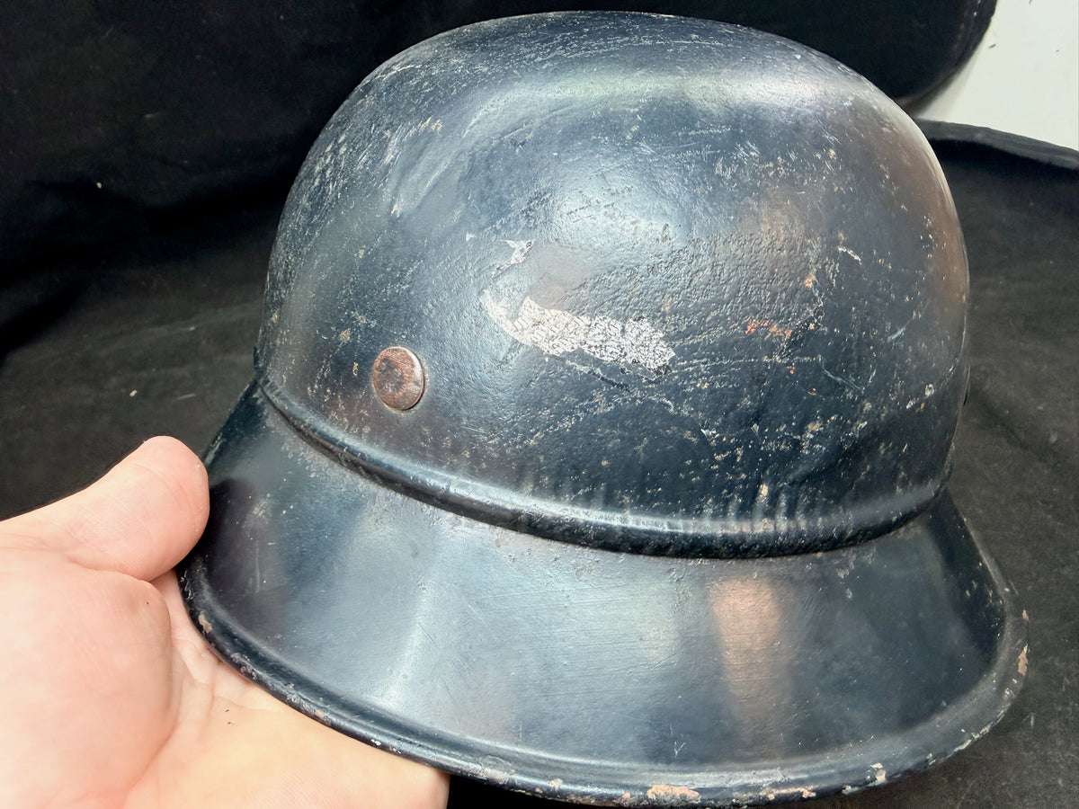 Original WW2 German M38 Luftschutz Gladiator Helmet - Complete - The Militaria Shop