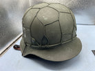 Reproduction WW2 German Double Decal SS Helmet with Chicken Wire - Size 68cm - The Militaria Shop