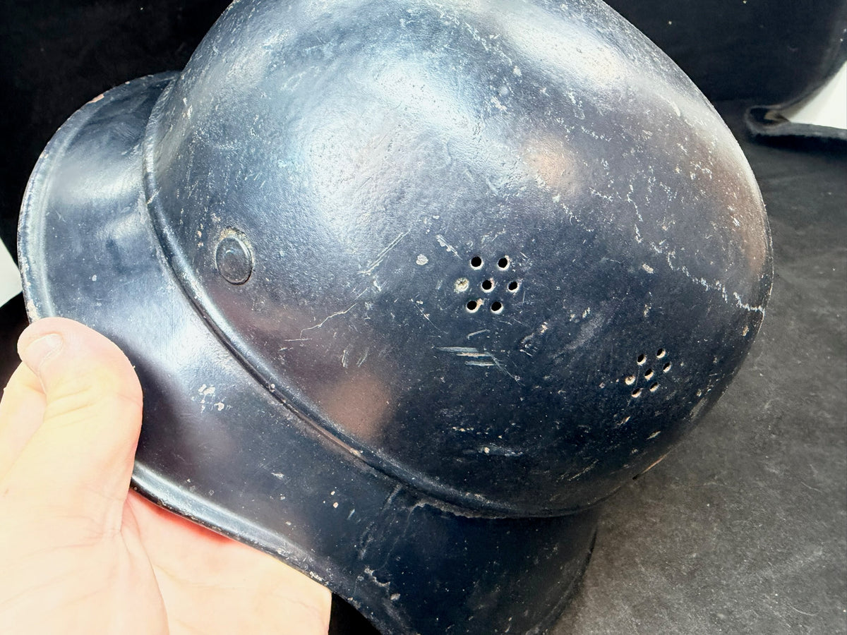 Original WW2 German M38 Luftschutz Gladiator Helmet - Complete - The Militaria Shop