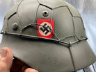 Reproduction WW2 German Double Decal SS Helmet with Chicken Wire - The Militaria Shop