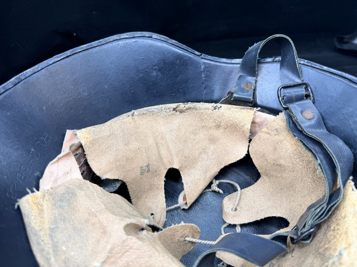 Original WW2 German M38 Luftschutz Gladiator Helmet - Complete - The Militaria Shop