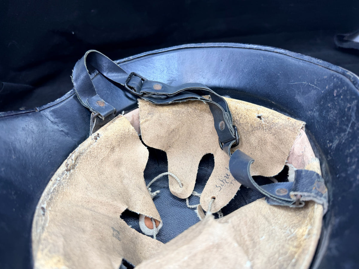 Original WW2 German M38 Luftschutz Gladiator Helmet - Complete - The Militaria Shop