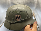 Reproduction WW2 German Double Decal SS Helmet with Chicken Wire - The Militaria Shop