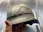 Reproduction WW2 German Double Decal SS Helmet with Chicken Wire - The Militaria Shop