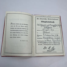 Load image into Gallery viewer, Original WW2 German Army Labor Front (DAF) Mitgliedsbuch Work Book
