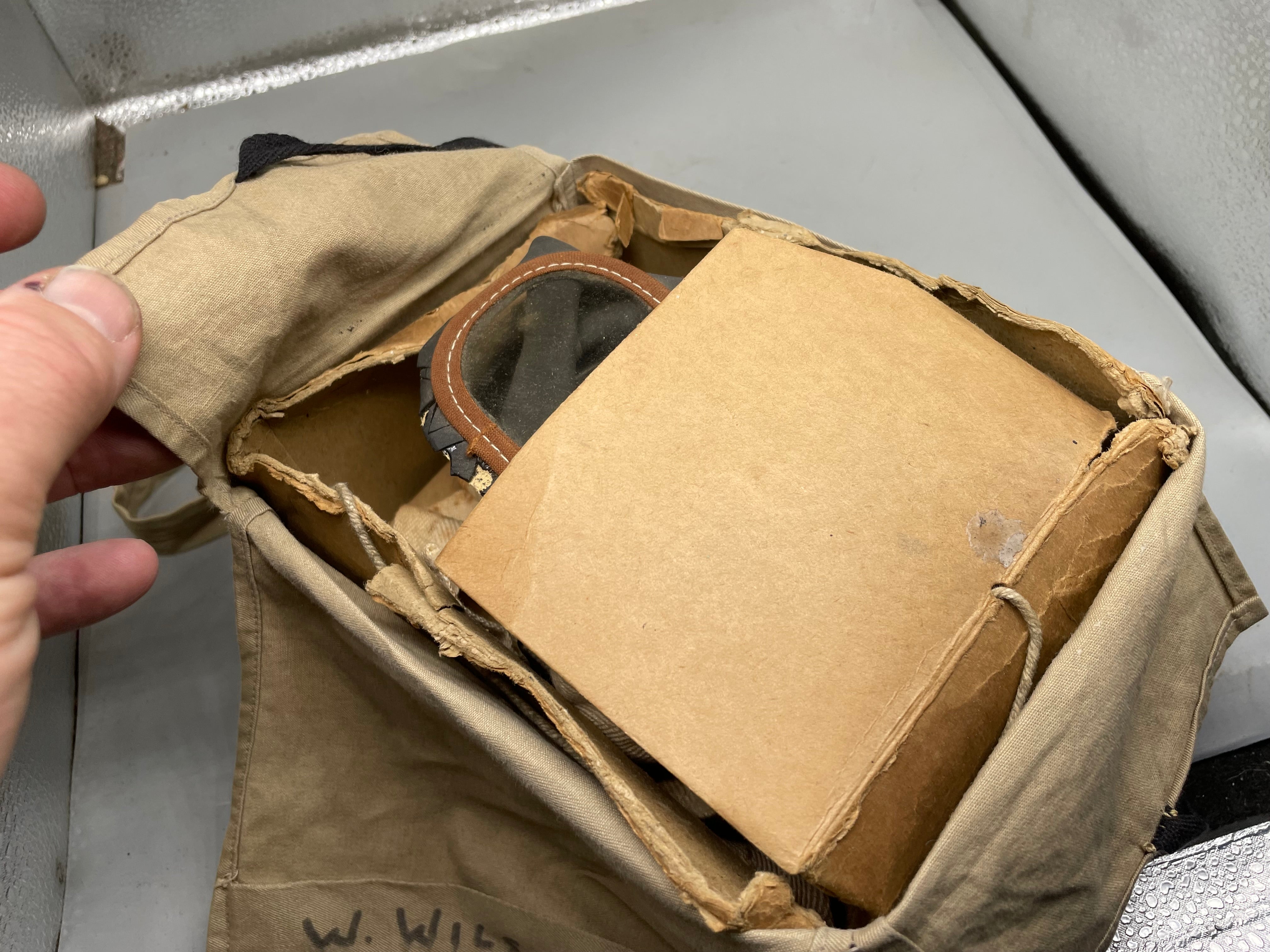 Original British Civilian Gas Mask in Cardboard Carrying Box - The Militaria Shop