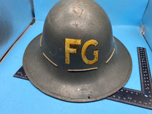 Lade das Bild in den Galerie-Viewer, Original British Army Zuckerman Home Front Fire Guards FG Helmet
