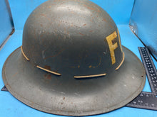 Load image into Gallery viewer, Original British Army Zuckerman Home Front Fire Guards FG Helmet
