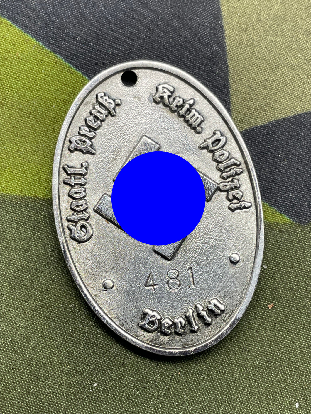 WW2 German Politzei Warrant Disc for Berlin