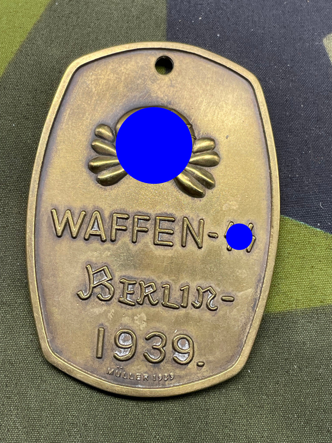 WW2 German Waffen SS Totenkopf Identity Tag