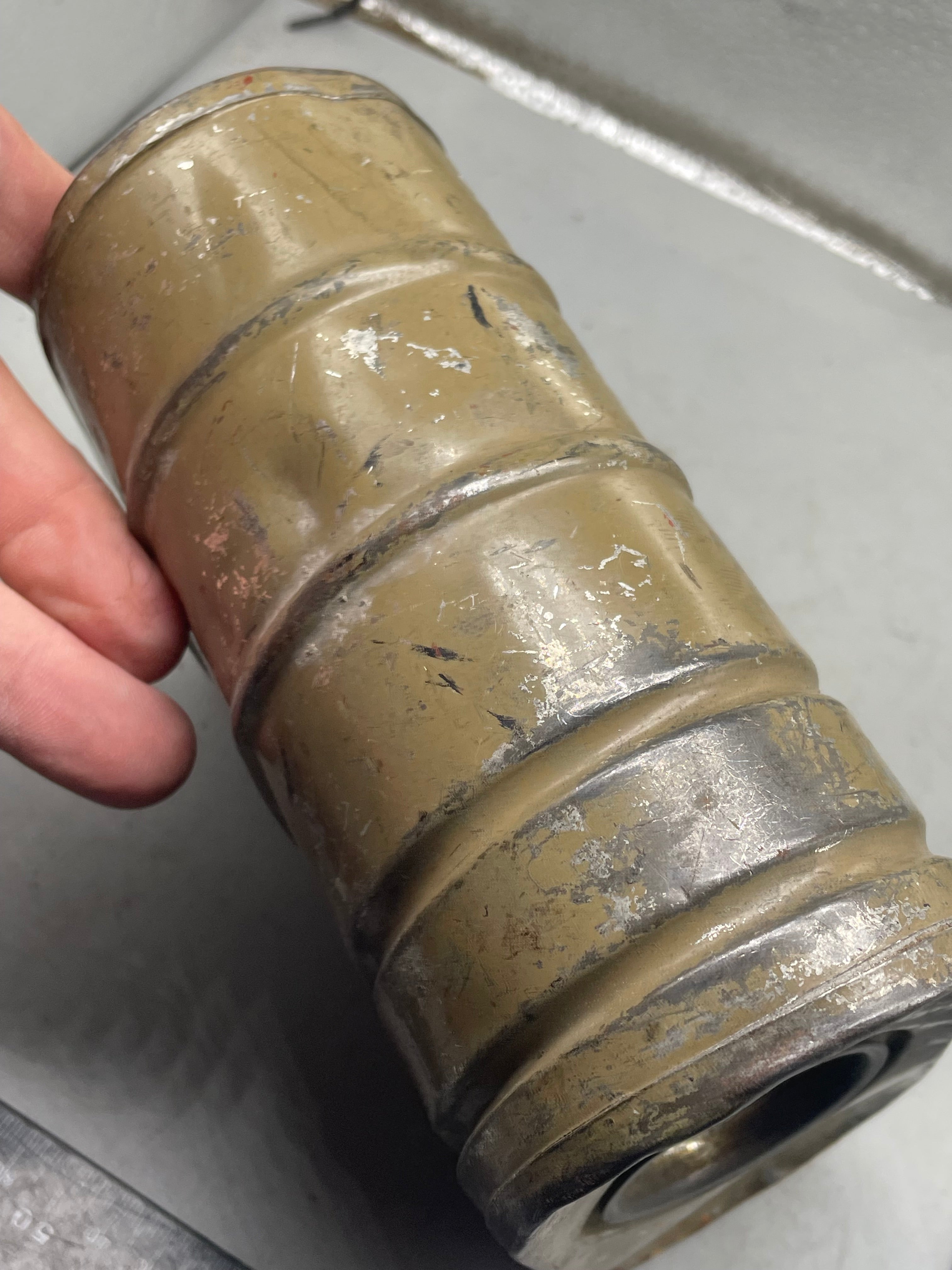 Rare WW1 British Army Gas Mask Filter - with paper label - The Militaria Shop
