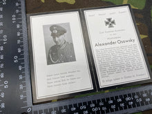 Load image into Gallery viewer, WW2 German Army Folding Death Notice / Card for Alexander Osowsky 1942.
