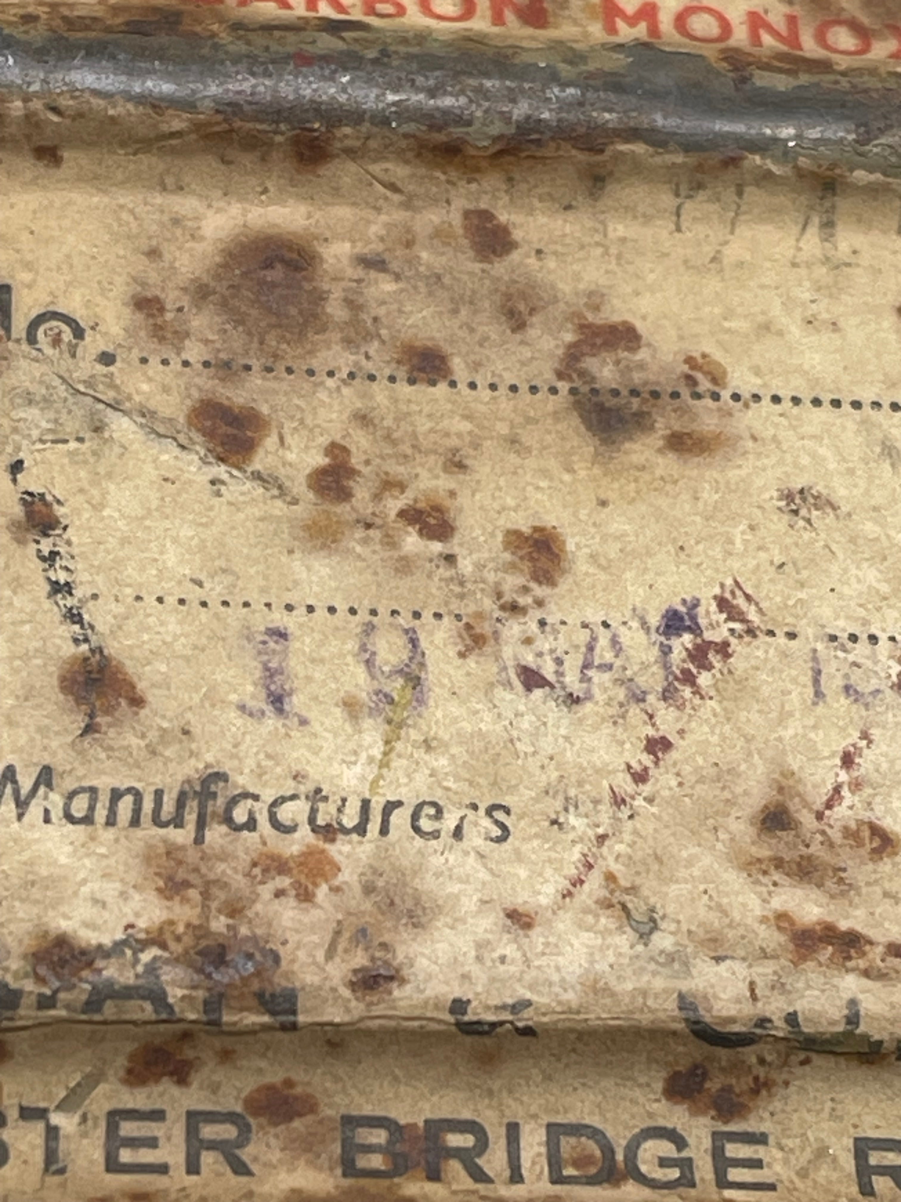 Rare WW1 British Army Gas Mask Filter - with paper label - The Militaria Shop