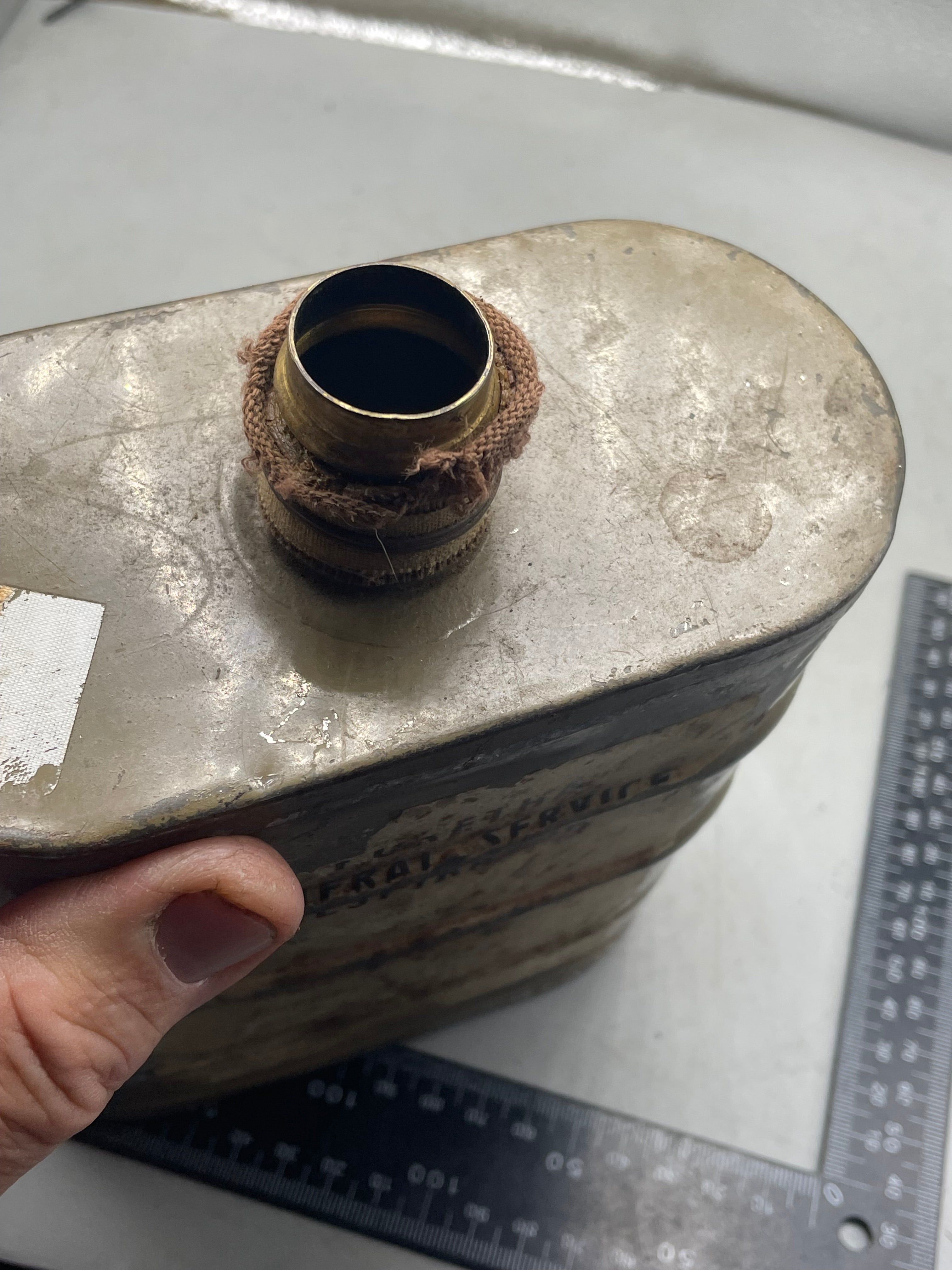 Rare WW1 British Army Gas Mask Filter - with paper label - The Militaria Shop