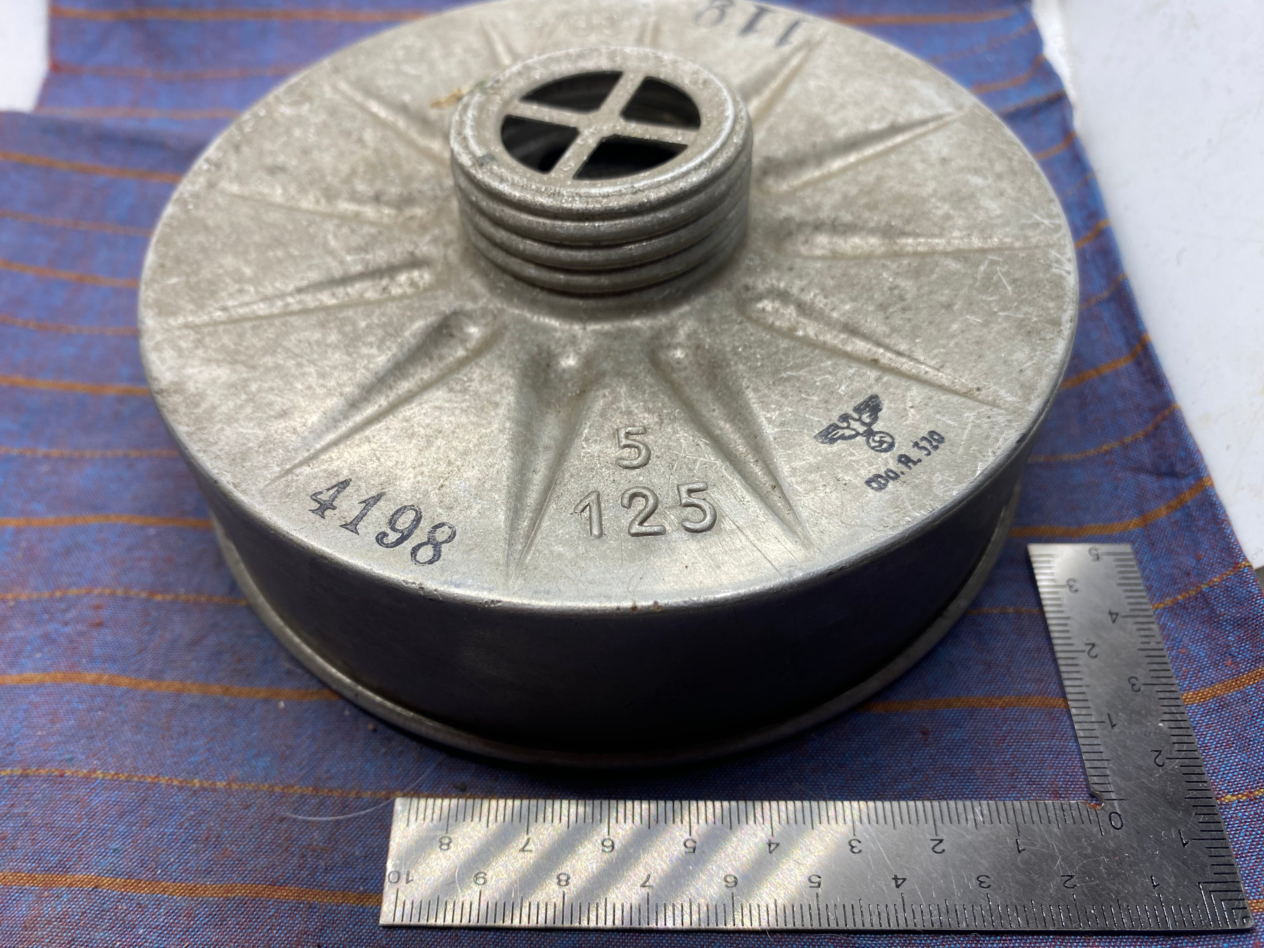 Original WW2 German Home Front Civilian Gas Mask Filter - 1938 Dated - The Militaria Shop