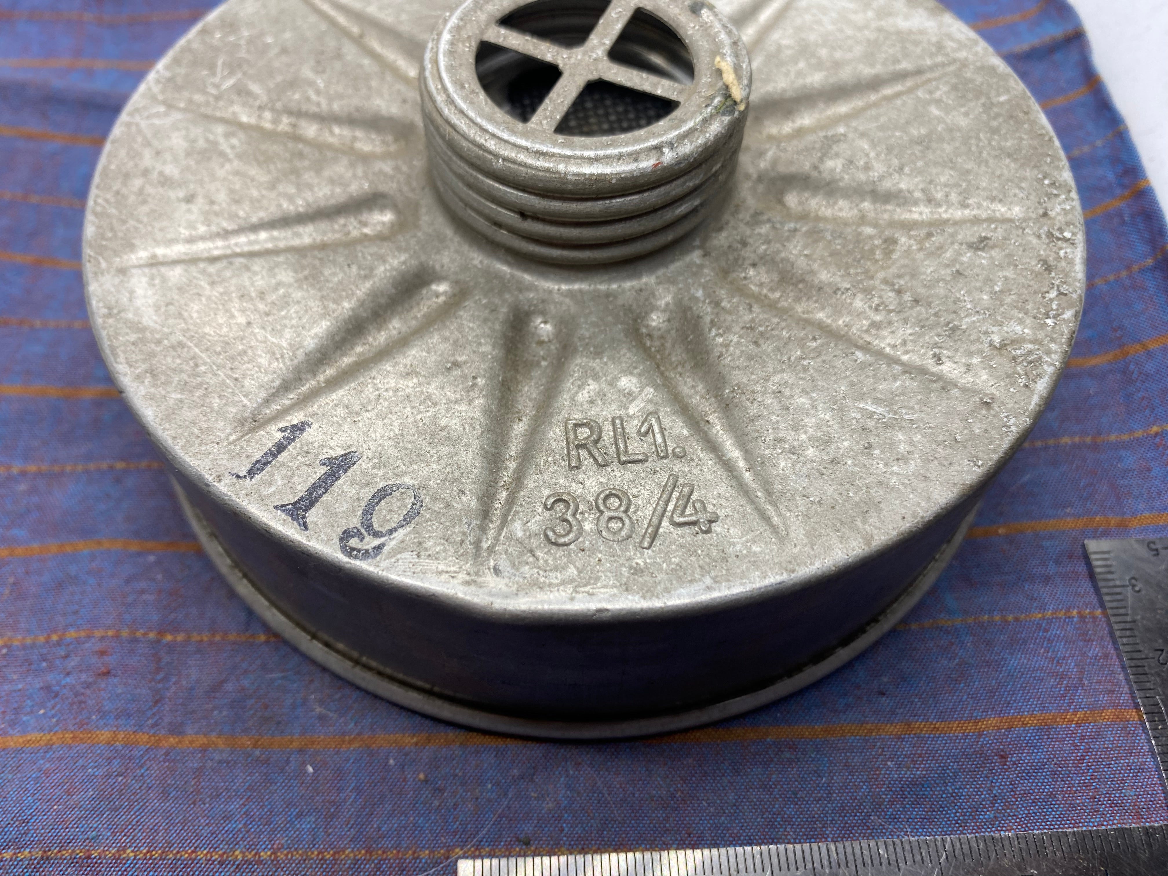Original WW2 German Home Front Civilian Gas Mask Filter - 1938 Dated - The Militaria Shop