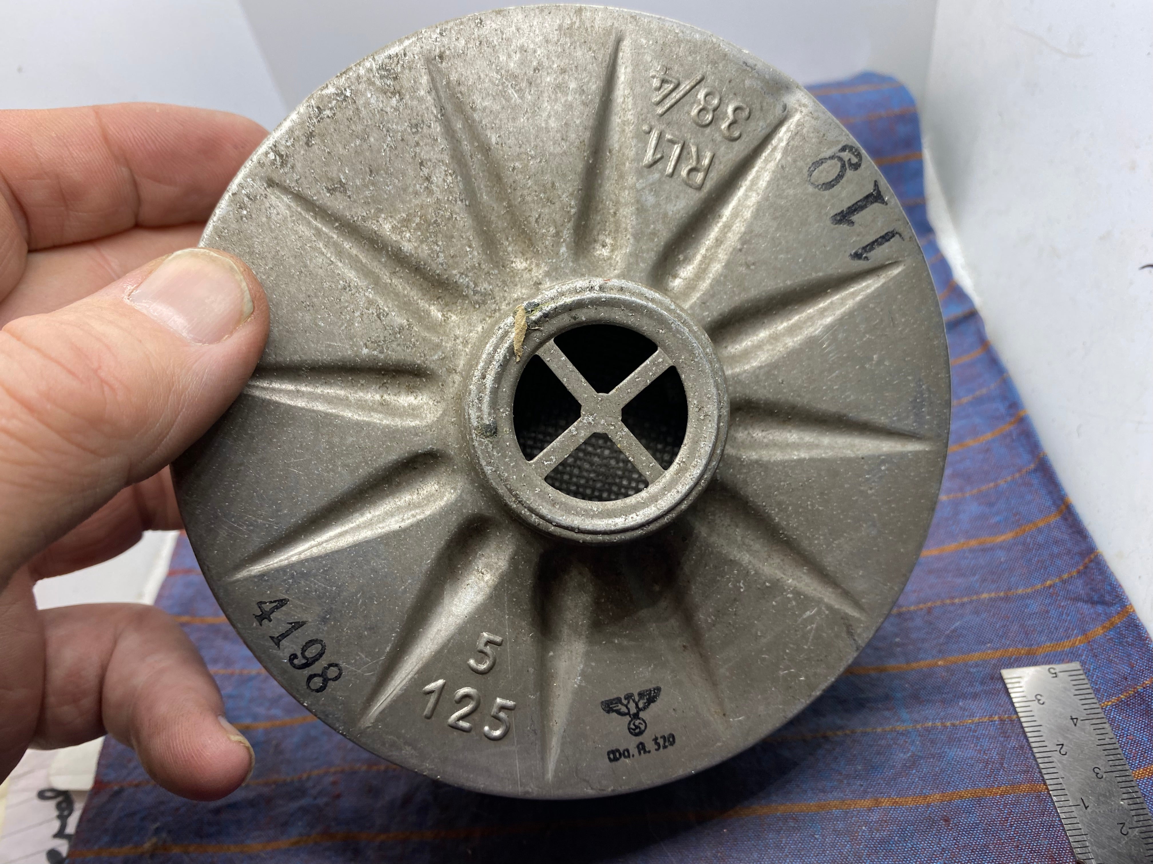 Original WW2 German Home Front Civilian Gas Mask Filter - 1938 Dated - The Militaria Shop