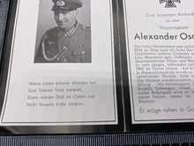 Lade das Bild in den Galerie-Viewer, WW2 German Army Folding Death Notice / Card for Alexander Osowsky 1942

