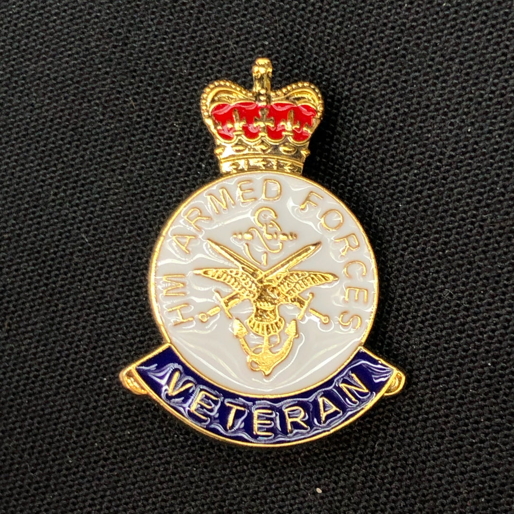 Vintage British Army HM Armed Forces Veteran Lapel Pin 