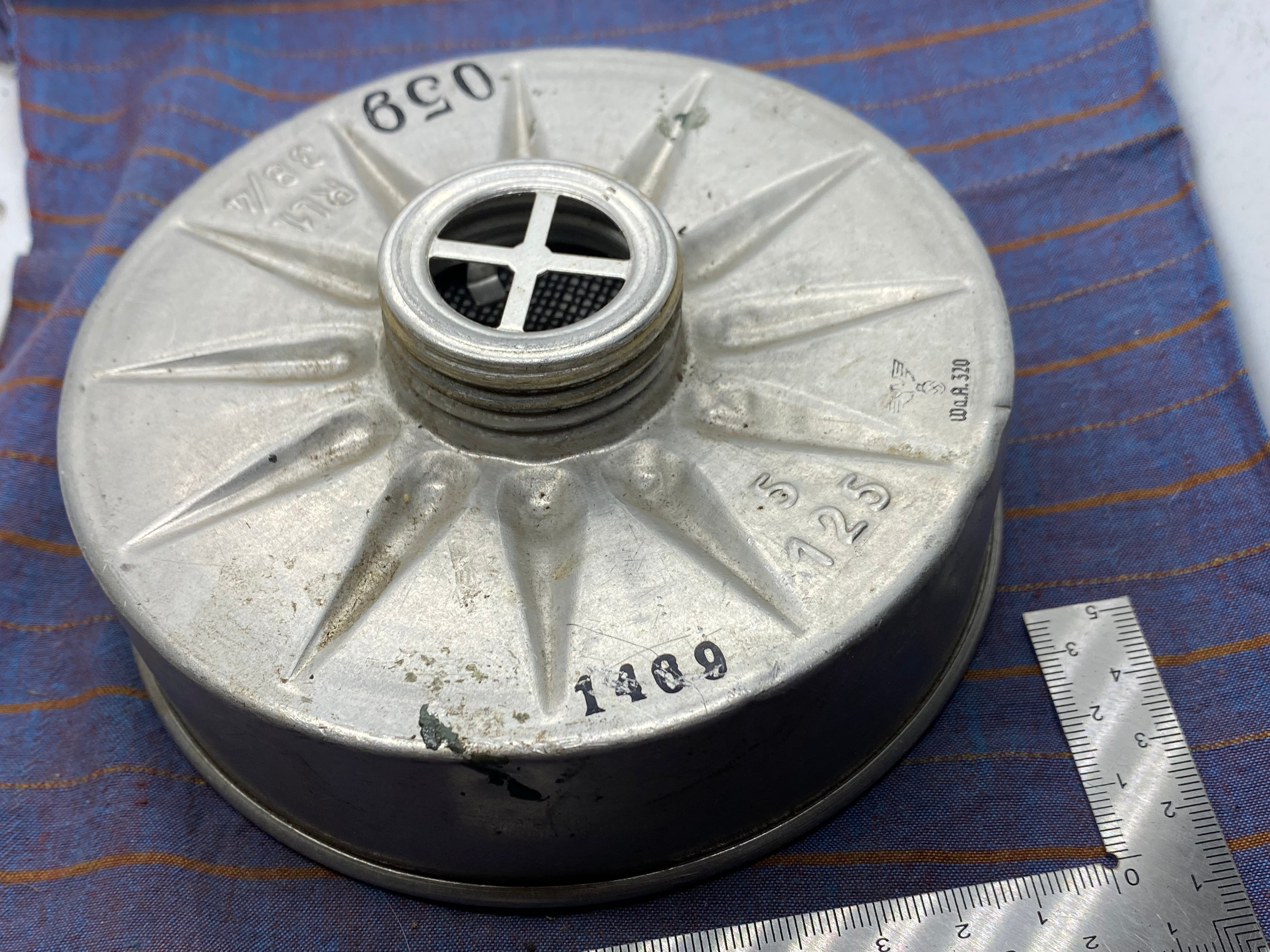 Original WW2 German Home Front Civilian Gas Mask Filter - 1938 Dated - The Militaria Shop