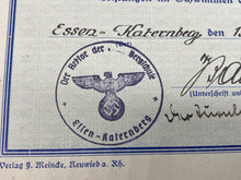 Load image into Gallery viewer, WW2 German Army Signed Swimming Paperwork with signature and good stamp - 1940.
