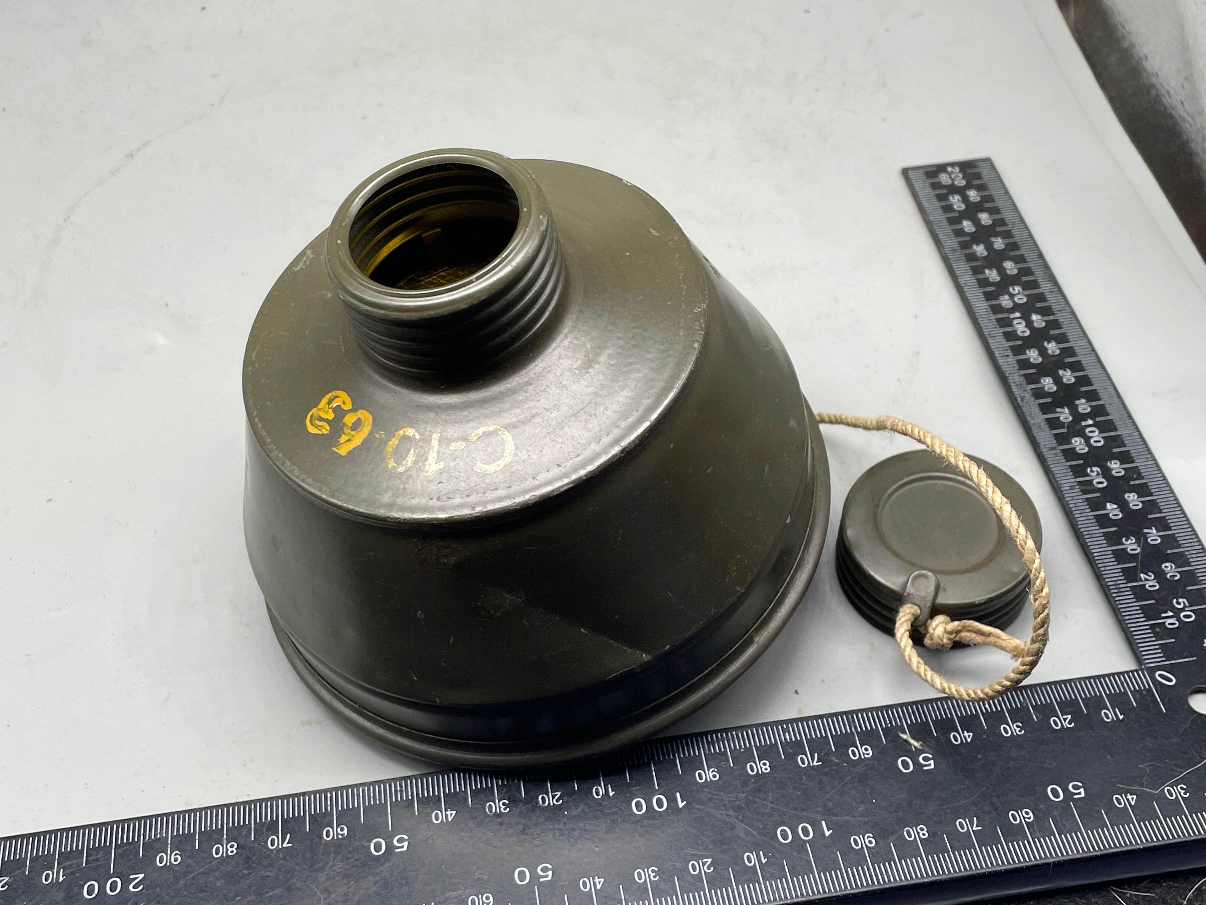 Original Vintage Dutch Model K Gas Mask Filter - The Militaria Shop