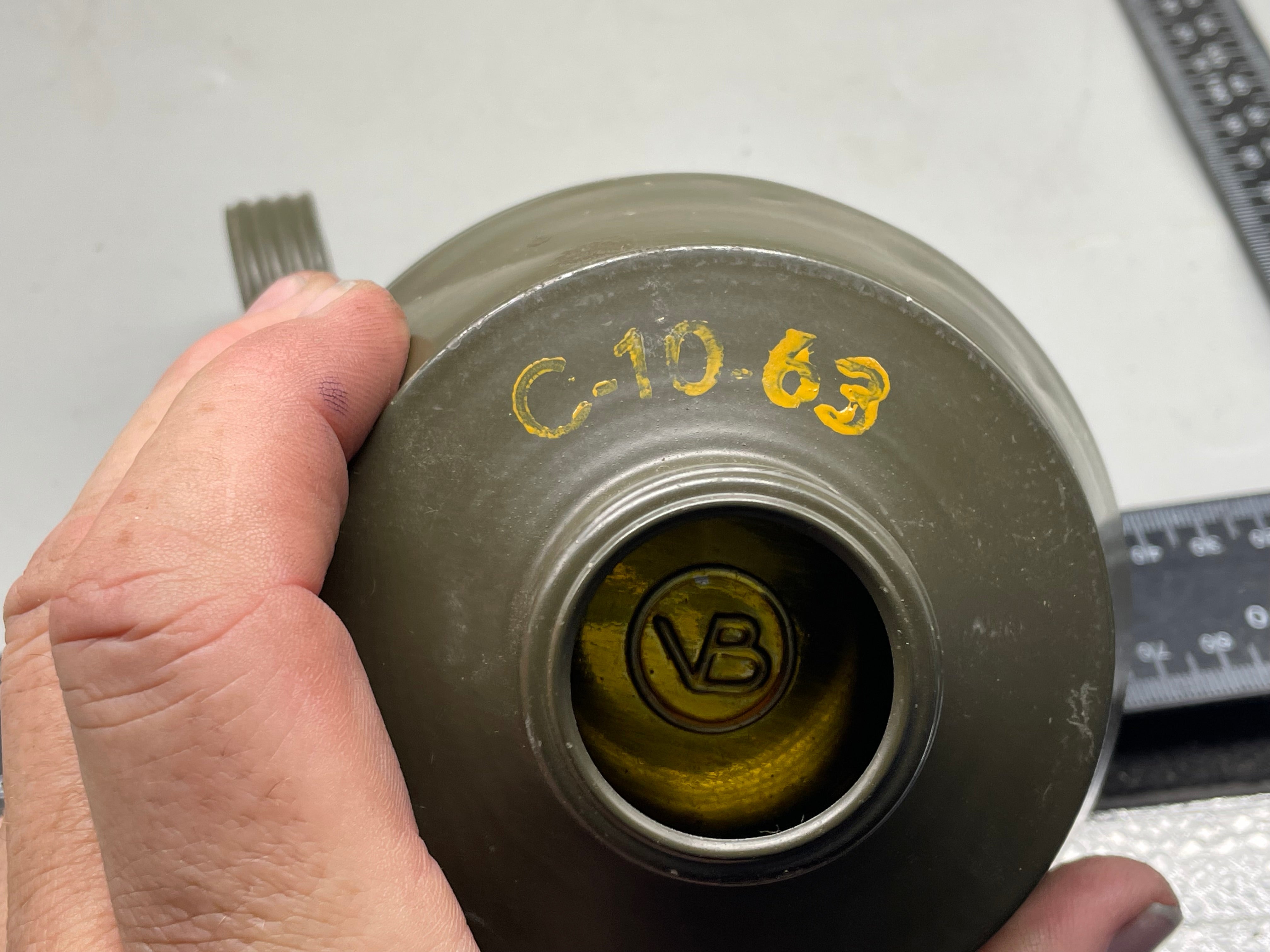 Original Vintage Dutch Model K Gas Mask Filter - The Militaria Shop