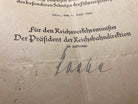 2nd Original WW2 German Railway Award Certificate issued to a Railway Assistant. - The Militaria Shop