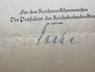 2nd Original WW2 German Railway Award Certificate issued to a Railway Assistant. - The Militaria Shop