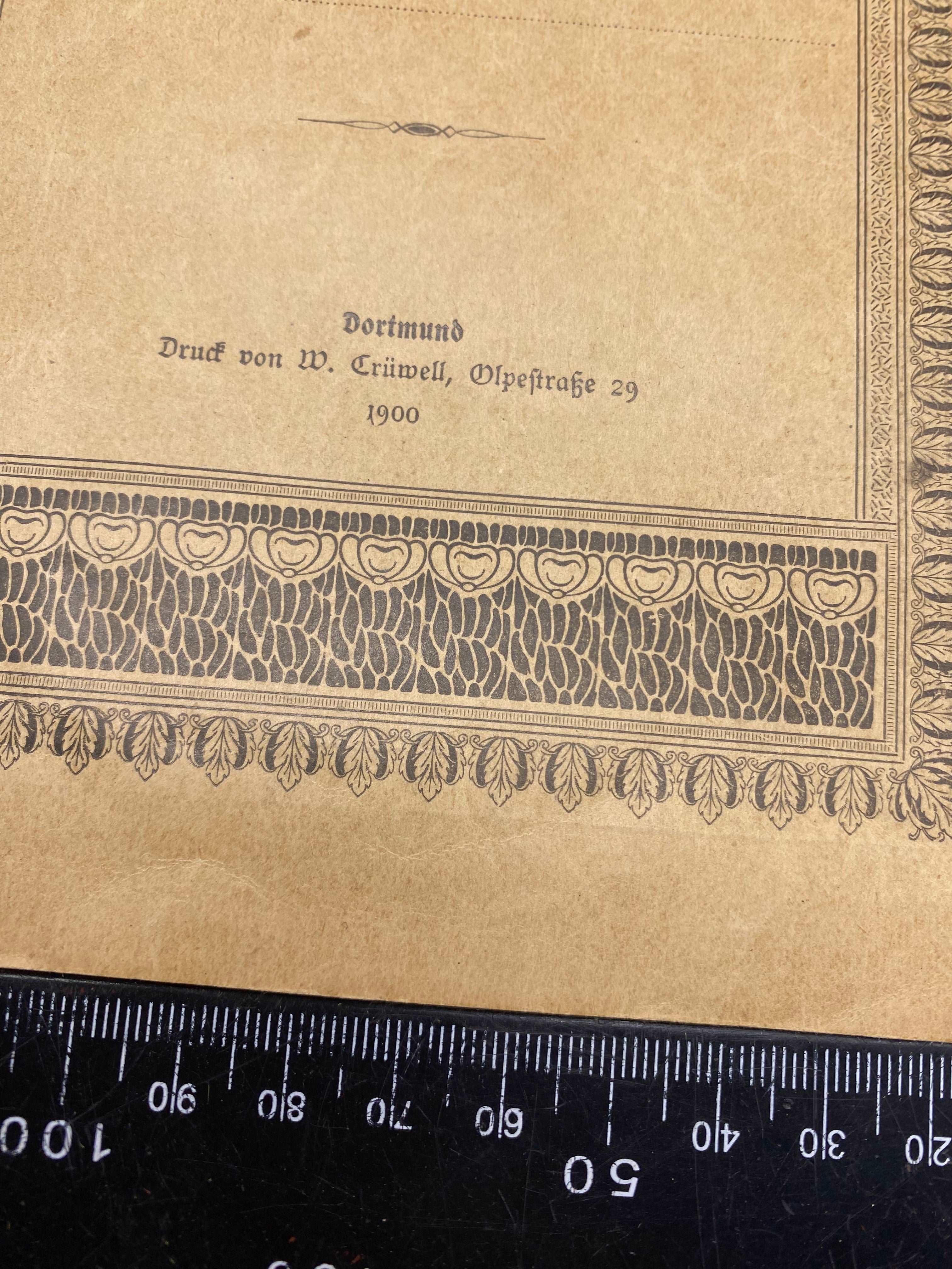 1906 Dated German Family Tree / Heritage Booklet. 1900 - 1906. - The Militaria Shop