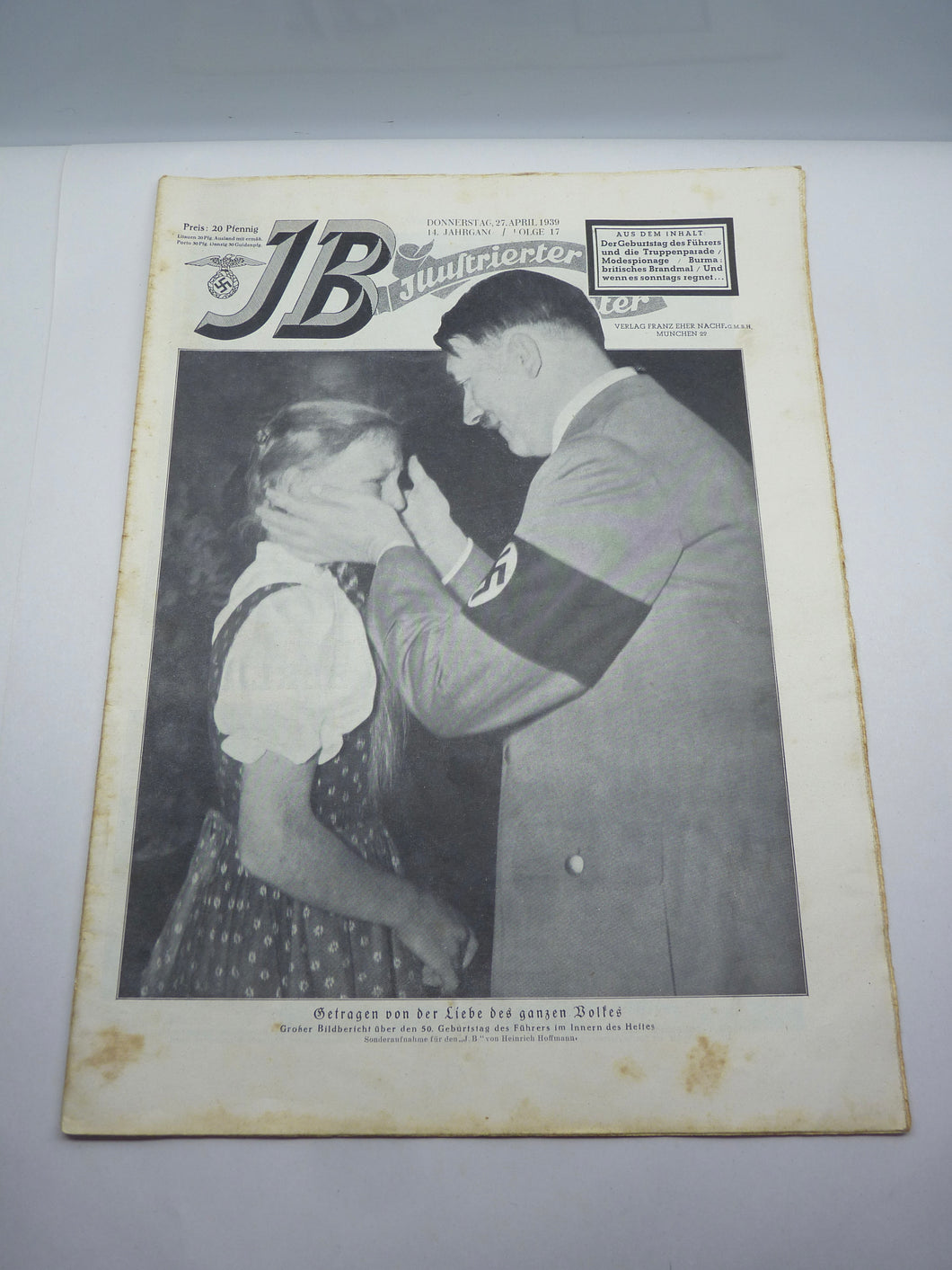 JB Juustrierter Beobachter NSDAP Magazine Original WW2 German - 27th April 1939