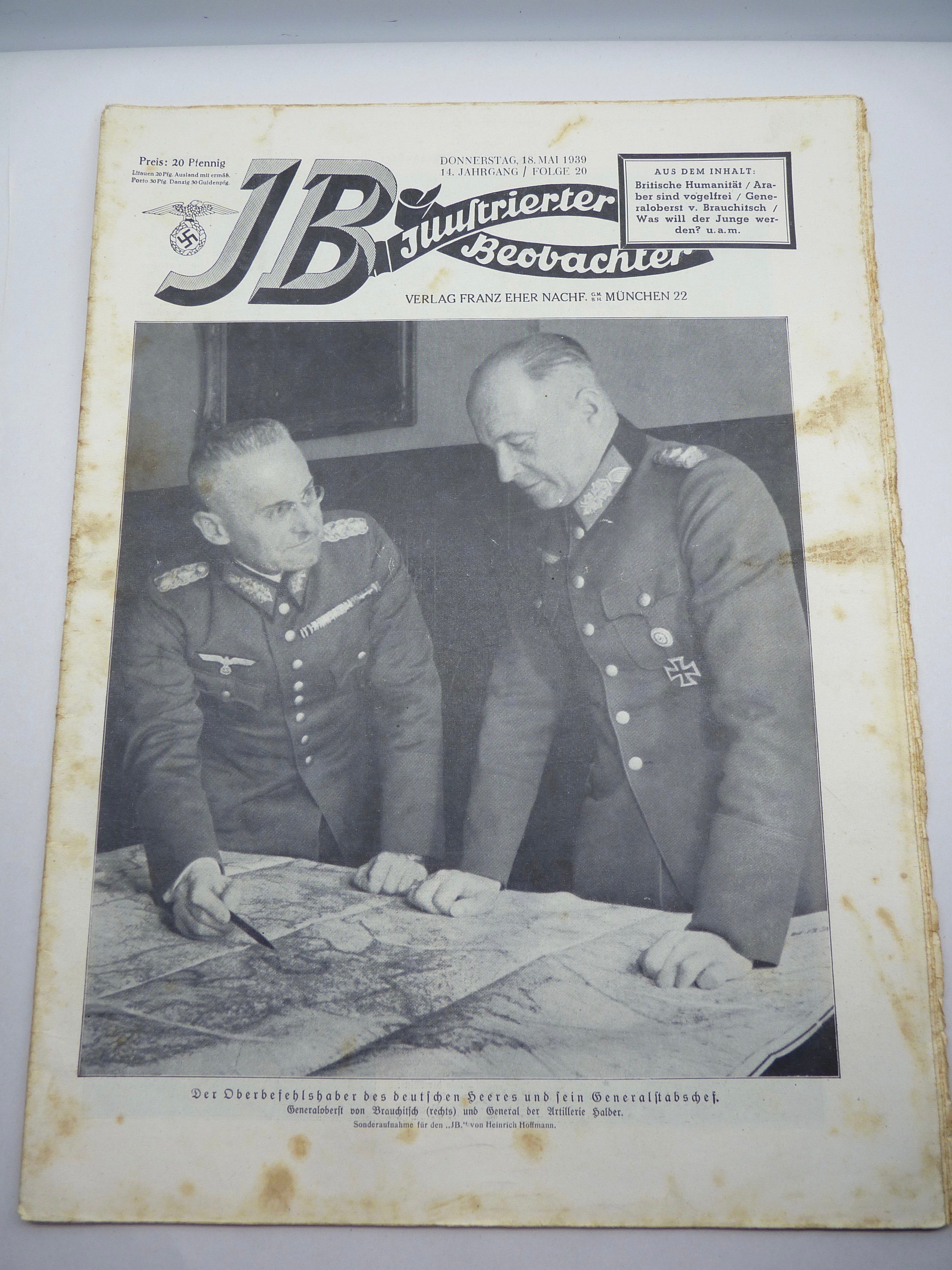 JB Juustrierter Beobachter NSDAP Magazine Original WW2 German - 18th May 1939 - The Militaria Shop
