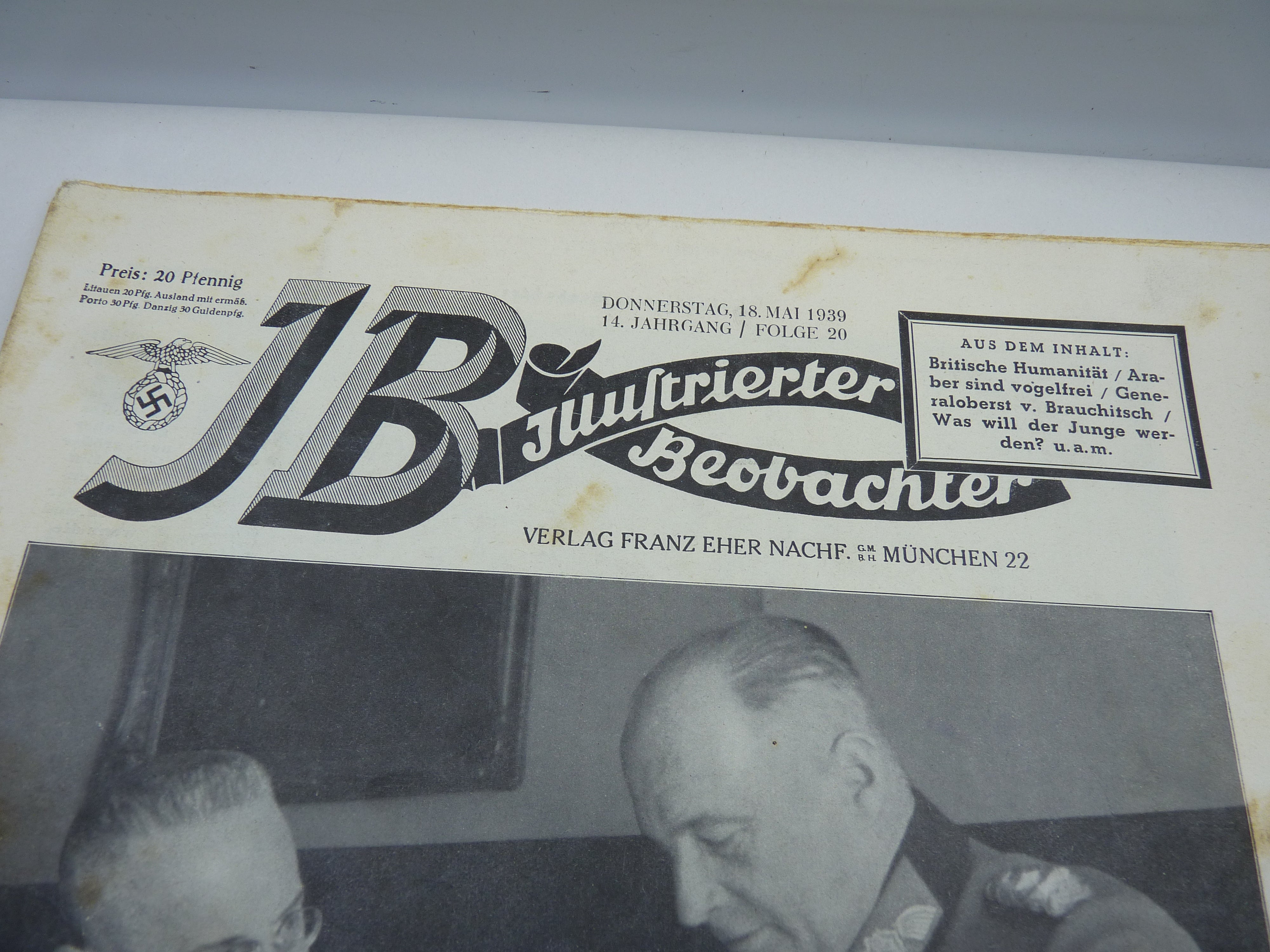 JB Juustrierter Beobachter NSDAP Magazine Original WW2 German - 18th May 1939 - The Militaria Shop