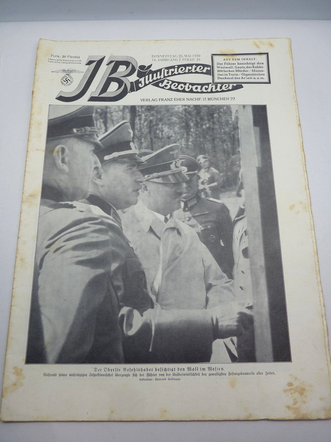 JB Juustrierter Beobachter NSDAP Magazine Original WW2 German - 23rd May 1939