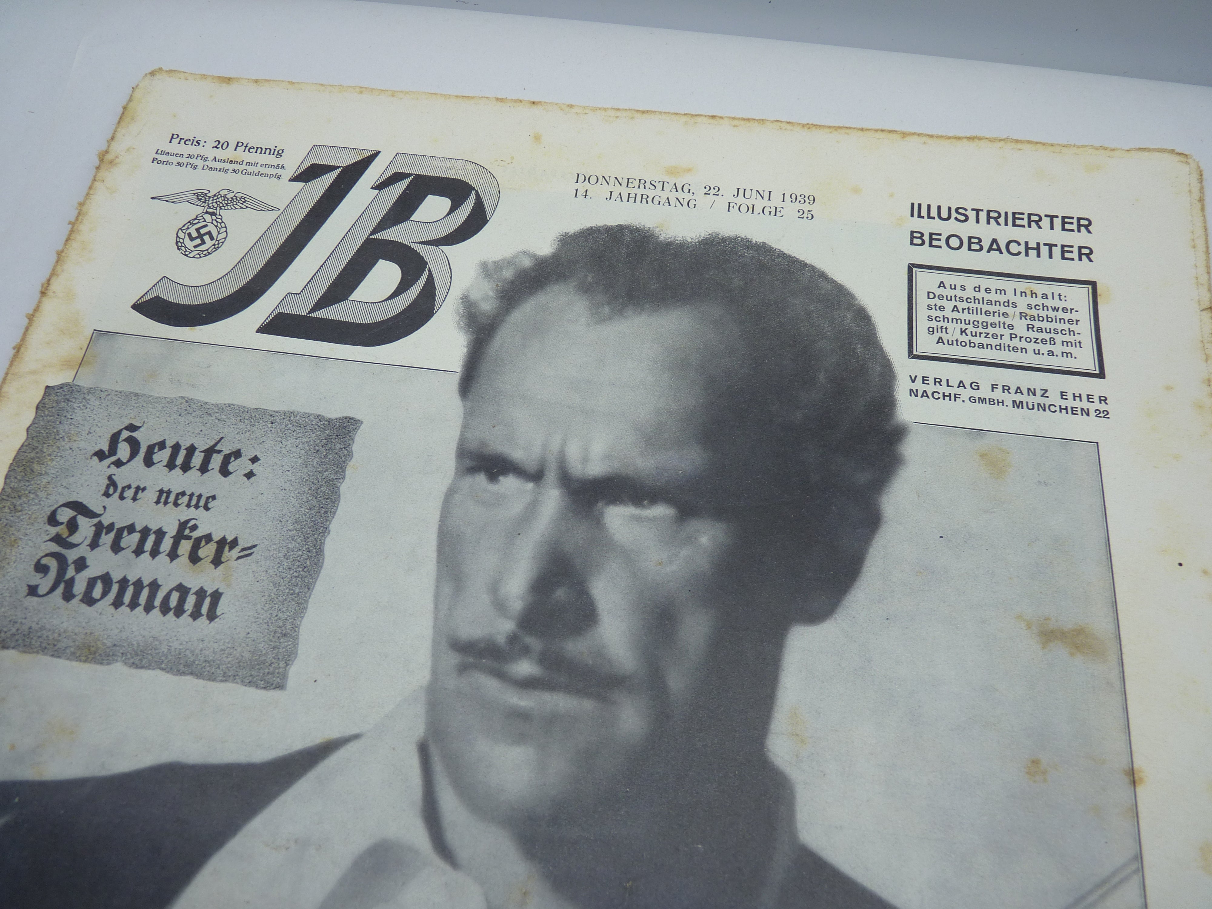 JB Juustrierter Beobachter NSDAP Magazine Original WW2 German - 22nd June 1939 - The Militaria Shop