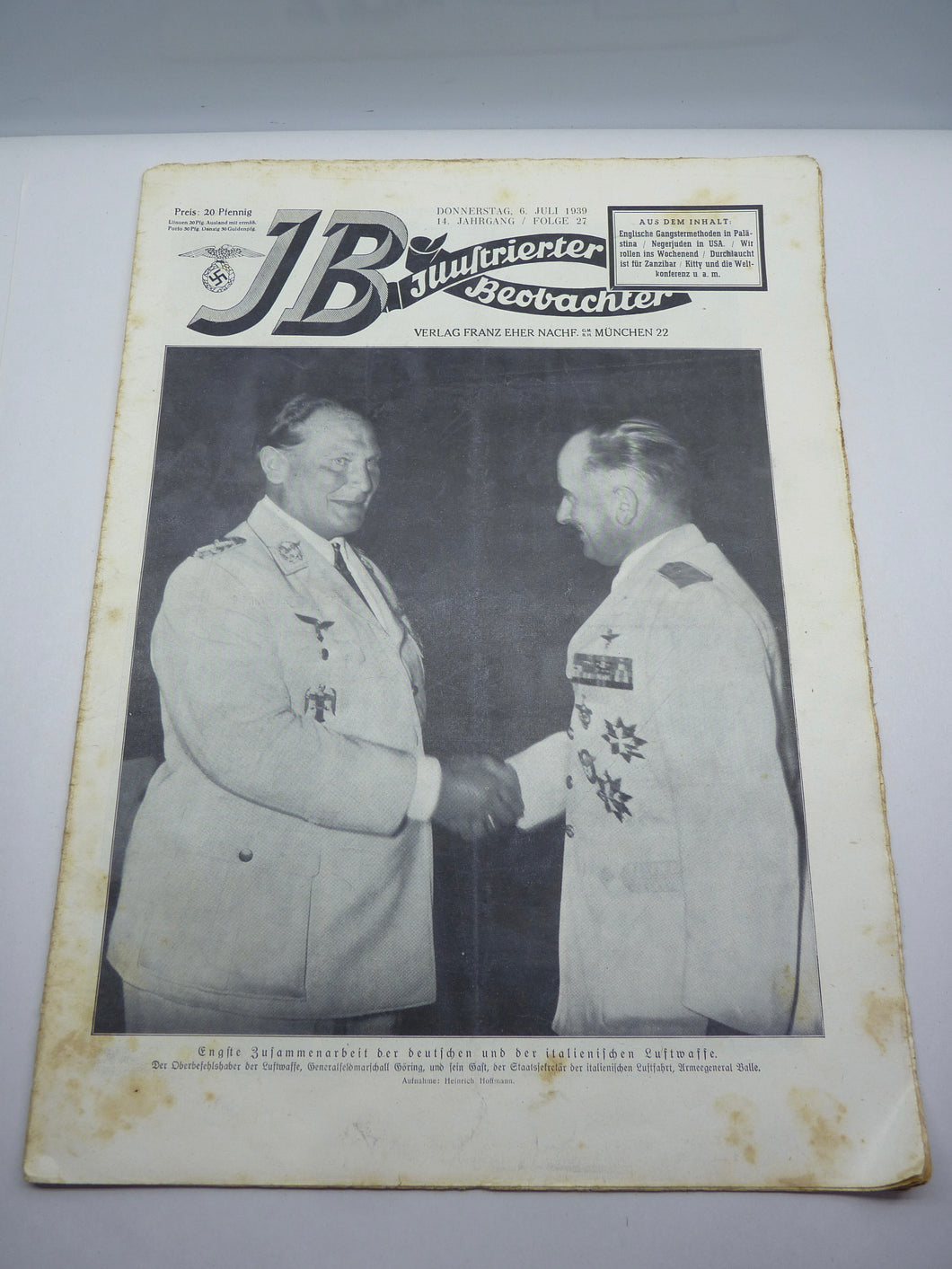 JB Juustrierter Beobachter NSDAP Magazine Original WW2 German - 6th July 1939