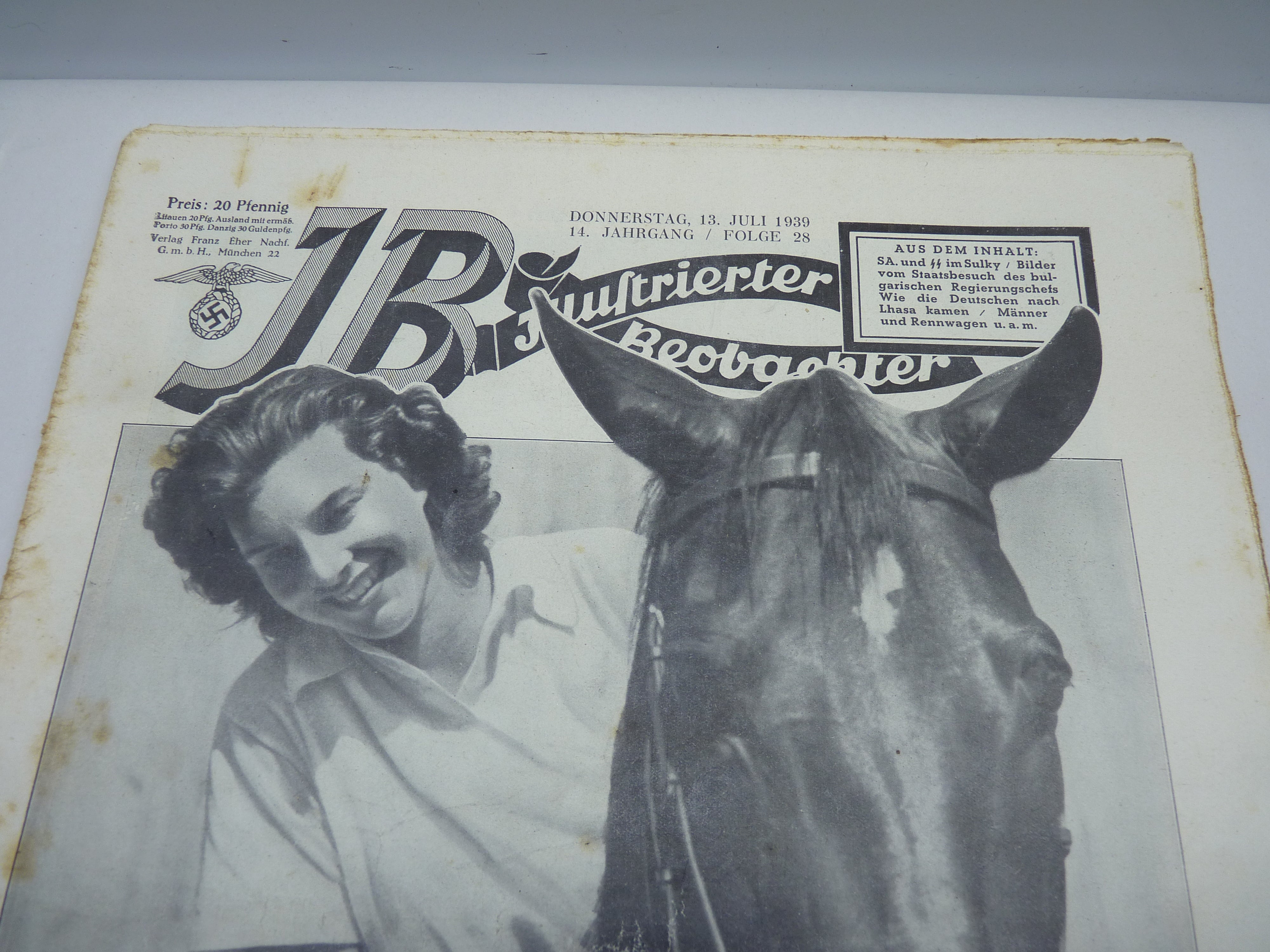 JB Juustrierter Beobachter NSDAP Magazine Original WW2 German - 13th July 1939 - The Militaria Shop