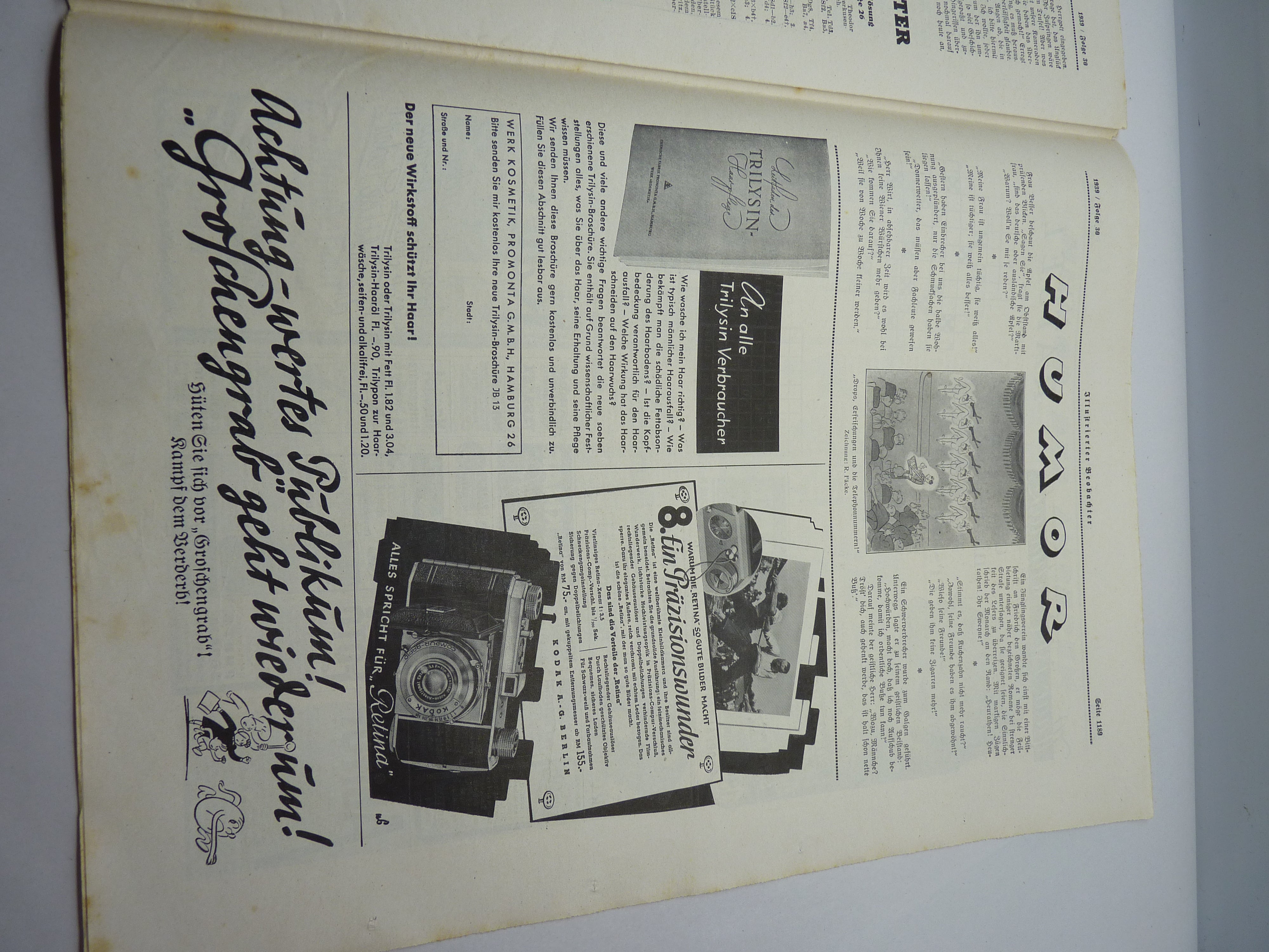 JB Juustrierter Beobachter NSDAP Magazine Original WW2 German - 27th July 1939 - The Militaria Shop