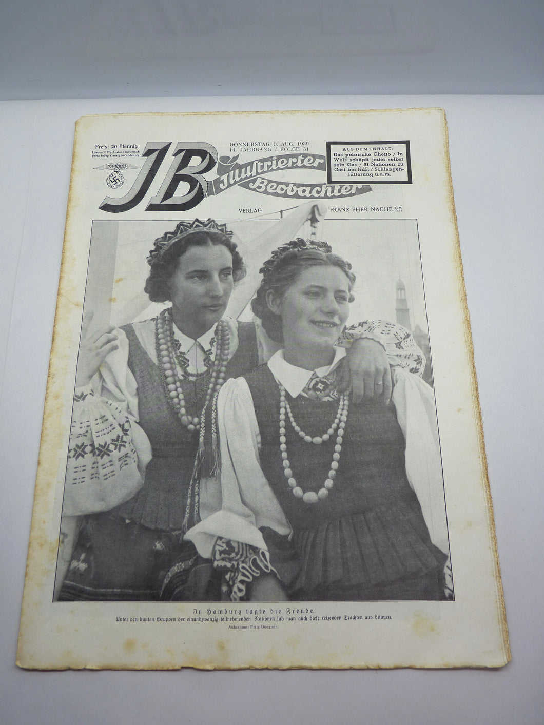 JB Juustrierter Beobachter NSDAP Magazine Original WW2 German - 3rd August 1939