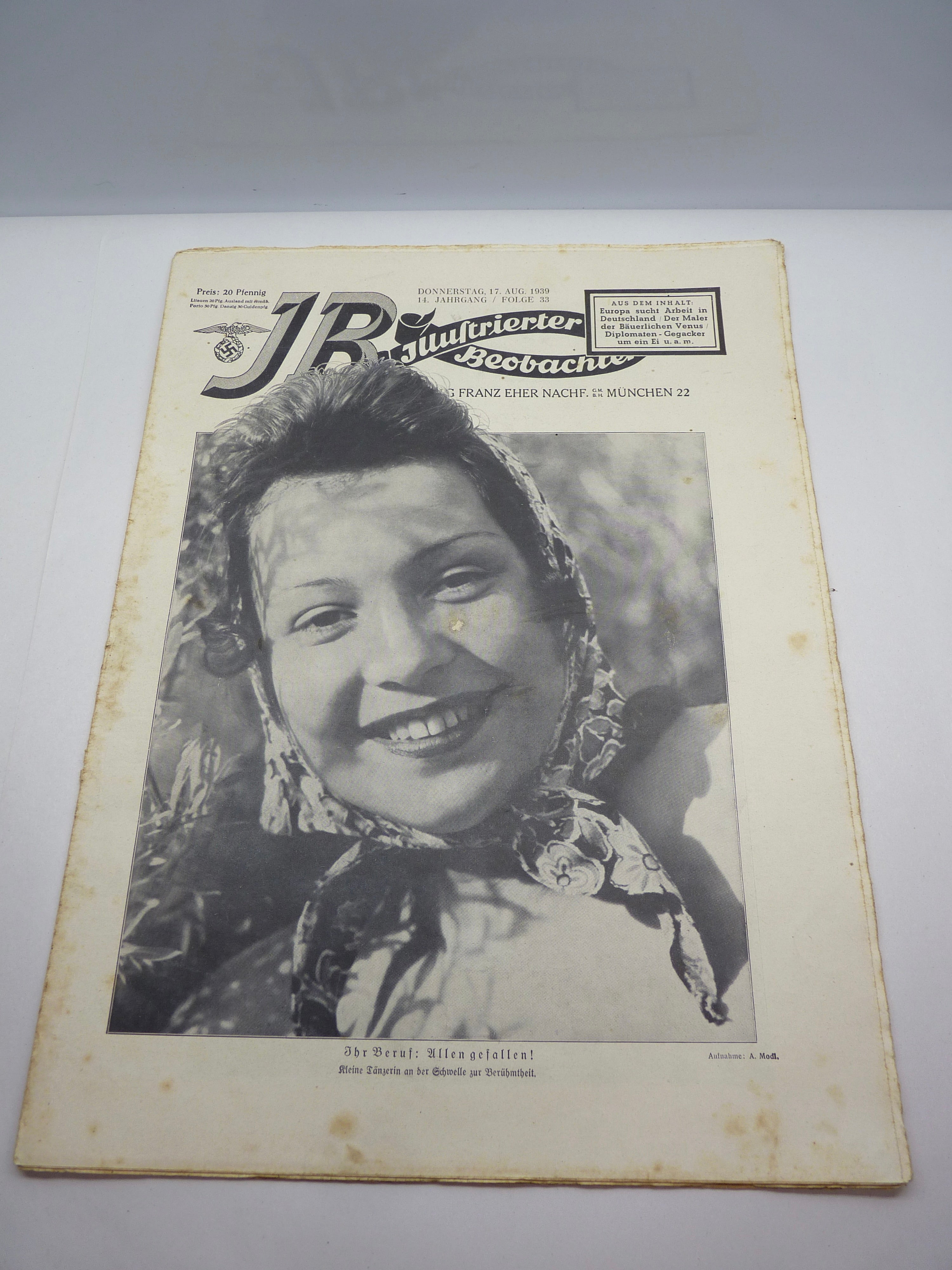JB Juustrierter Beobachter NSDAP Magazine Original WW2 German - 17th August 1939 - The Militaria Shop