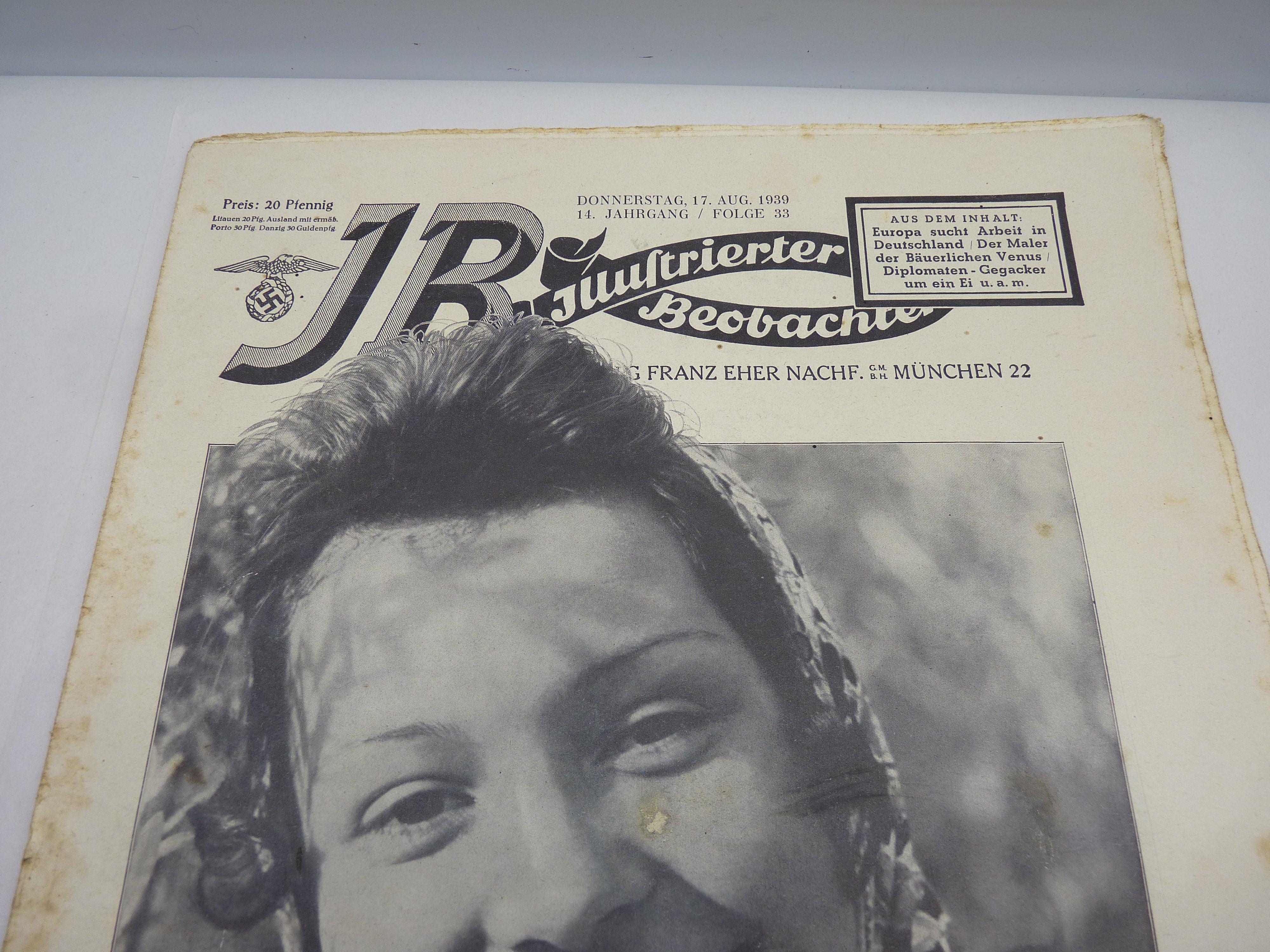 JB Juustrierter Beobachter NSDAP Magazine Original WW2 German - 17th August 1939 - The Militaria Shop