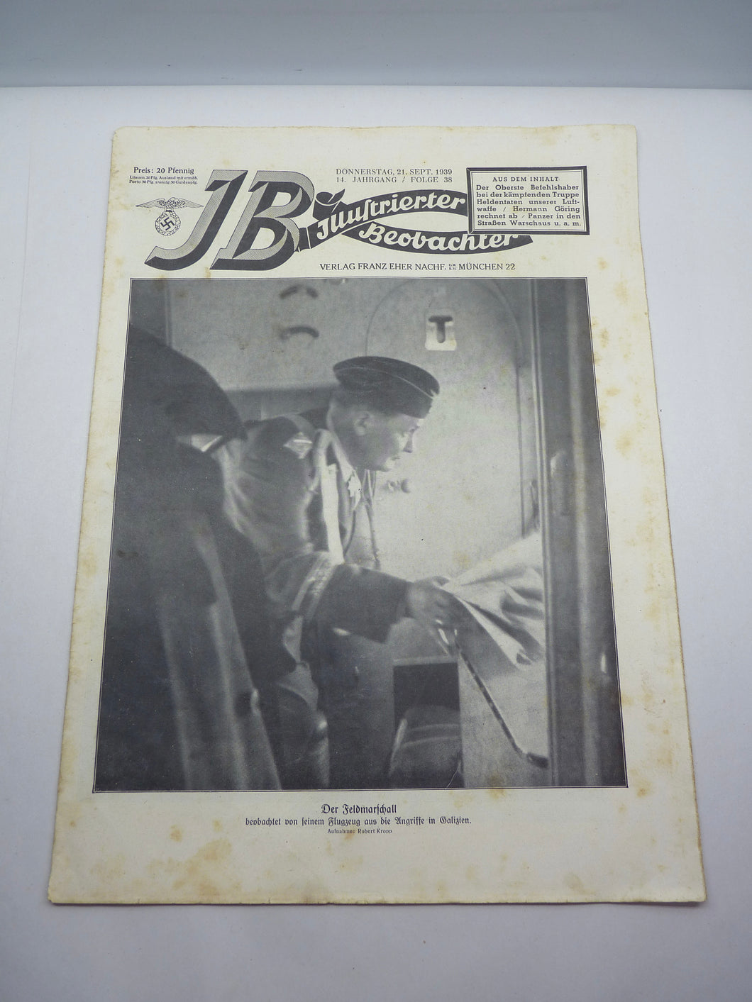 JB Juustrierter Beobachter NSDAP Magazine Original WW2 German - 21st September 1939