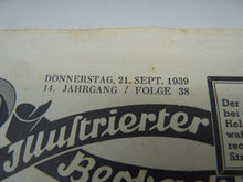 Load image into Gallery viewer, JB Juustrierter Beobachter NSDAP Magazine Original WW2 German - 21st September 1939
