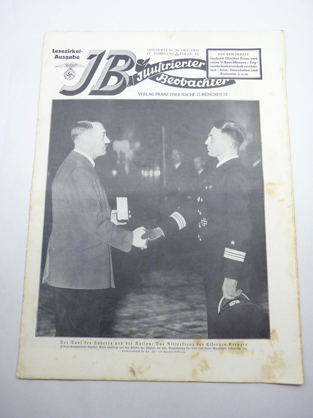 JB Juustrierter Beobachter NSDAP Magazine Original WW2 German - 26th October 1939