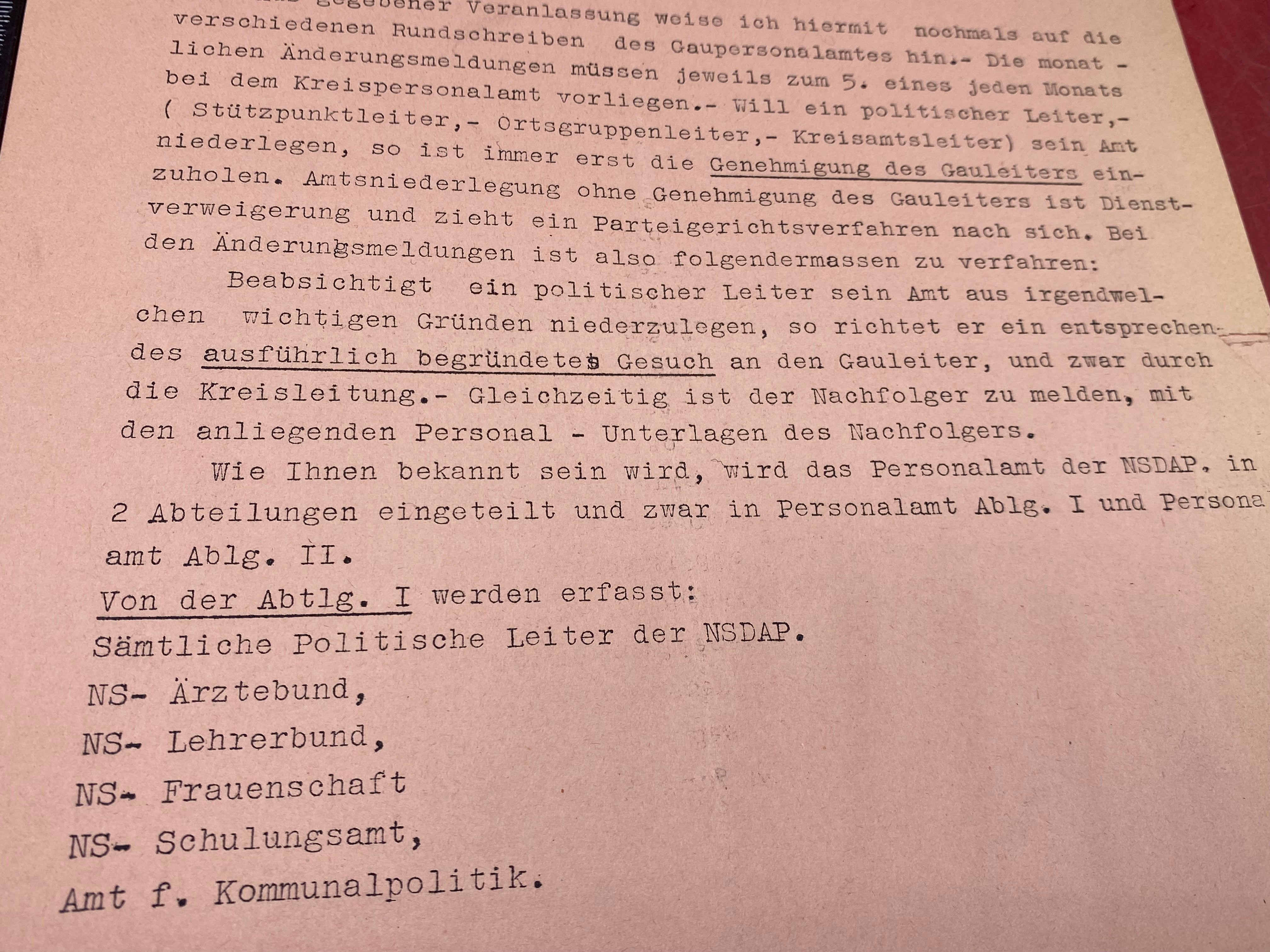A WW2 German 1935 Dated NSDAP Document. With Stamps etc - The Militaria Shop